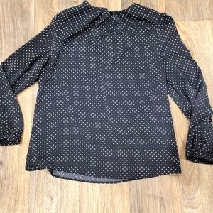 Black and white polka dot blouse